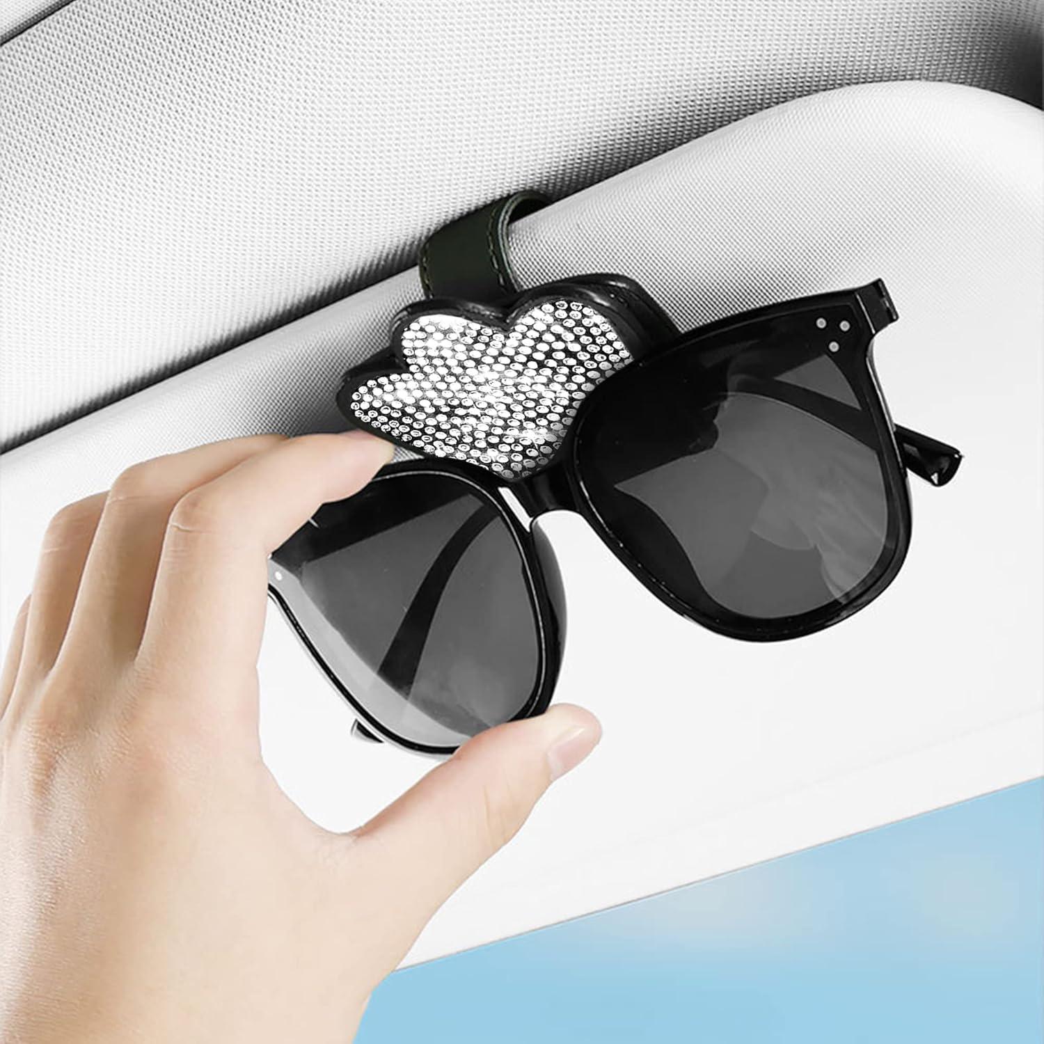 Soporte para Gafas de Coche JIZHYMI G04 Plata con Clip Magnético