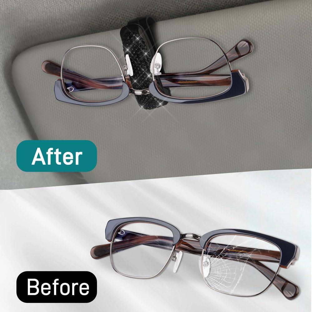Soporte para Gafas de Sol Tecledsn para Visera de Coche Negro