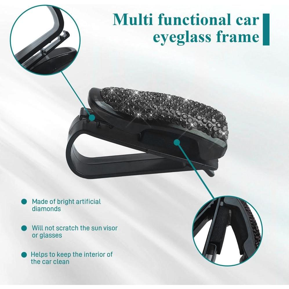Soporte para Gafas de Sol Tecledsn para Visera de Coche Negro