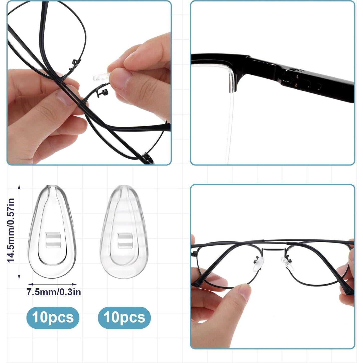 Kit de Repuesto Almohadillas de Nariz para Gafas Aysatogc