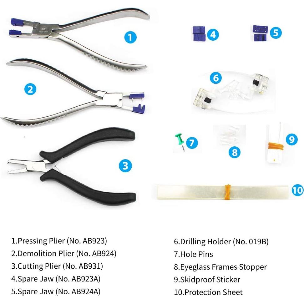 Kit de Reparación de Gafas Sin Montura Cimenn 34 Piezas