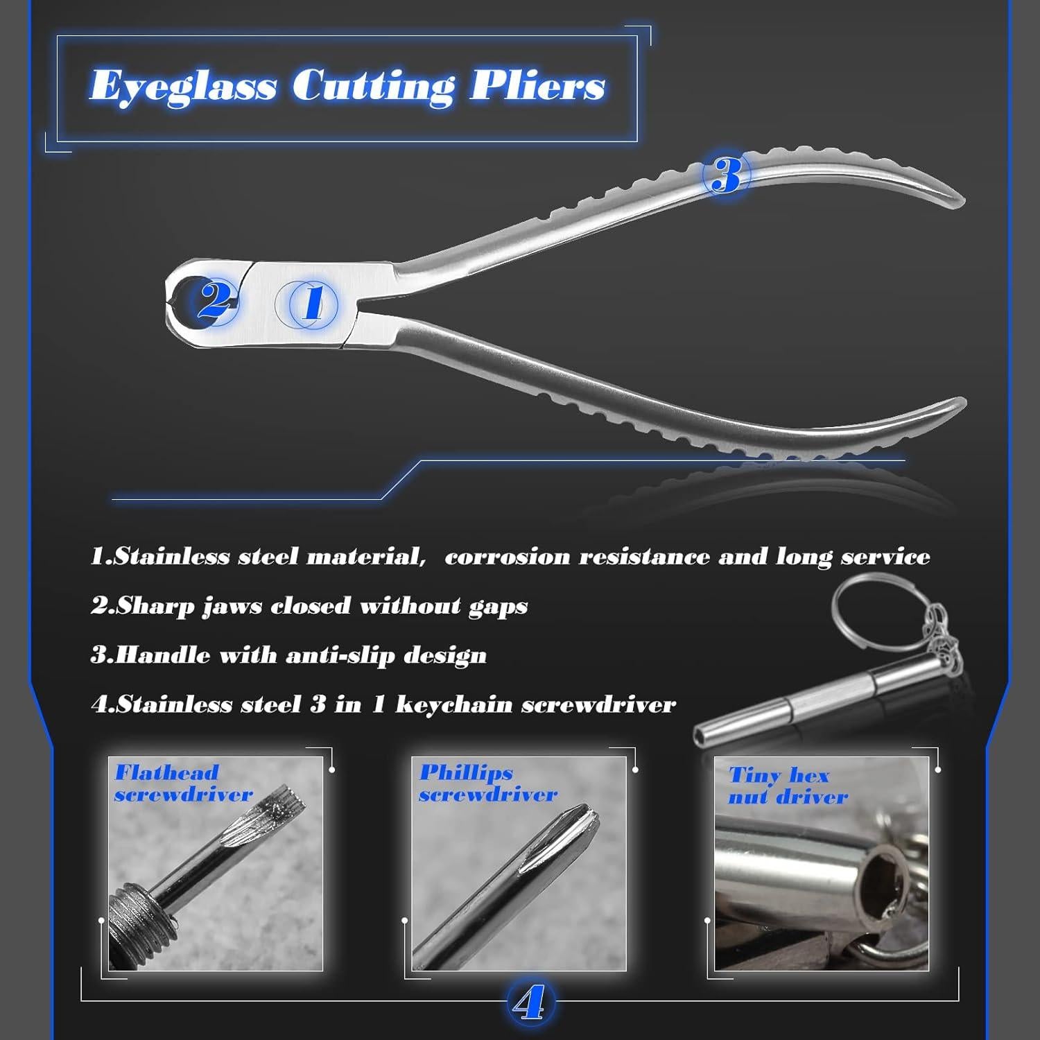 Alicates de Corte de Gafas SPEEDWOX 135mm Acero Inoxidable