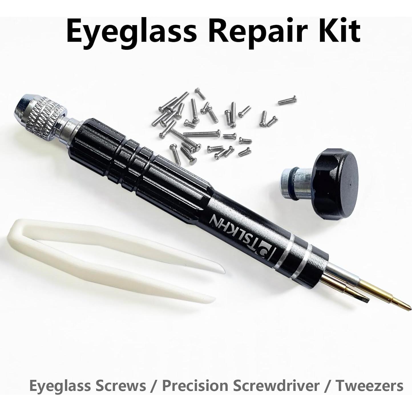 Kit de Reparación de Gafas PTSLKHN con Destornillador y 15 Tornillos