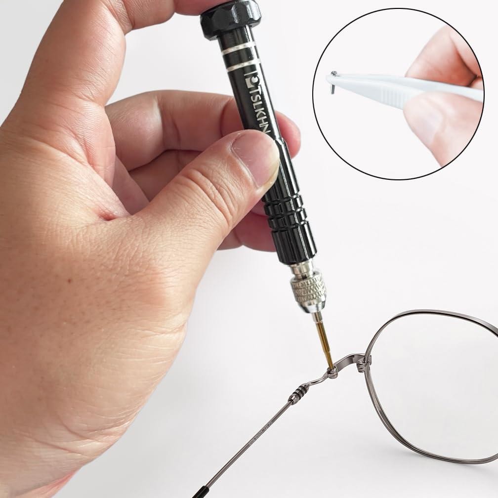 Kit de Reparación de Gafas PTSLKHN con Destornillador y 15 Tornillos