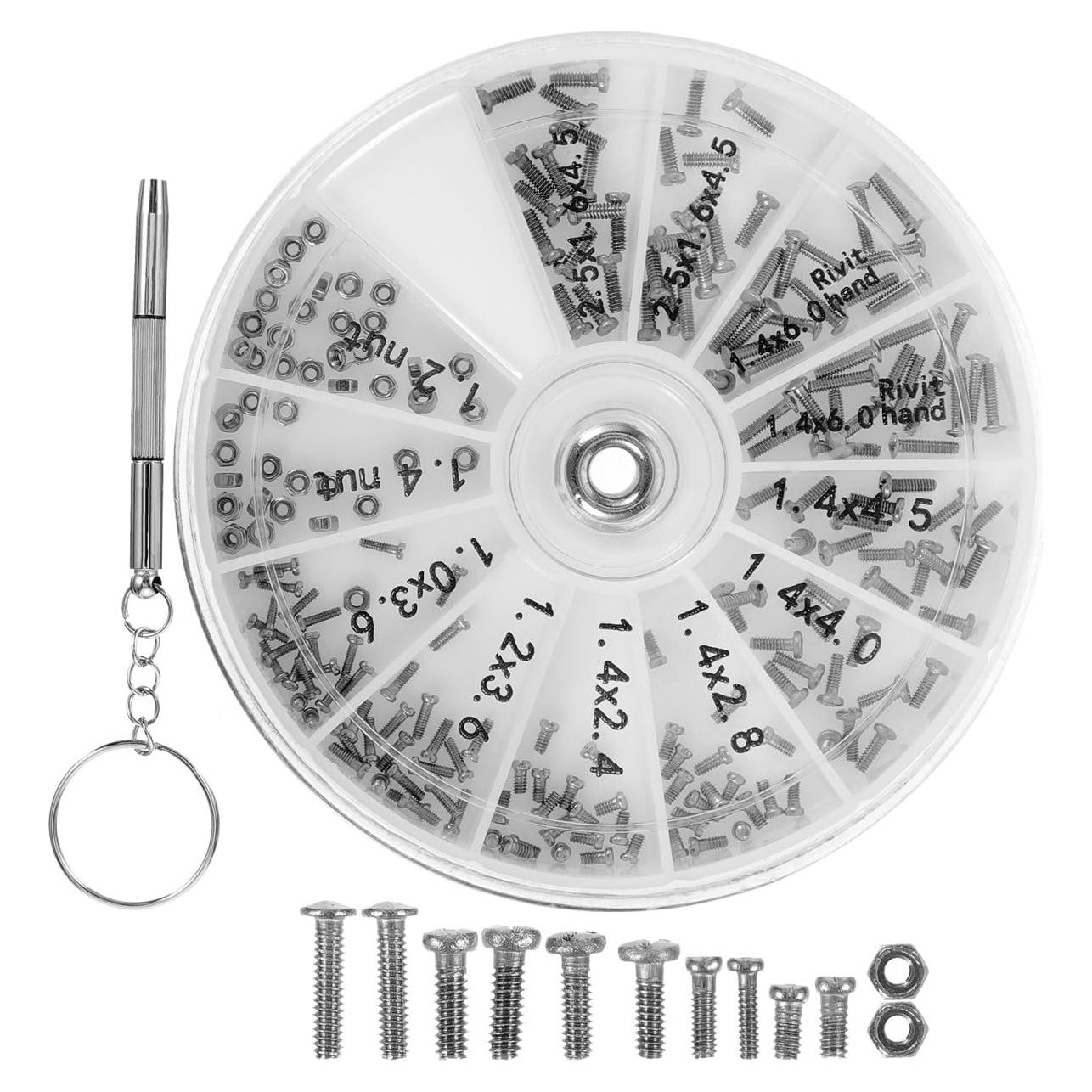 Kit de Reparación de Gafas NOLITOY con 120 Tornillos y Destornillador