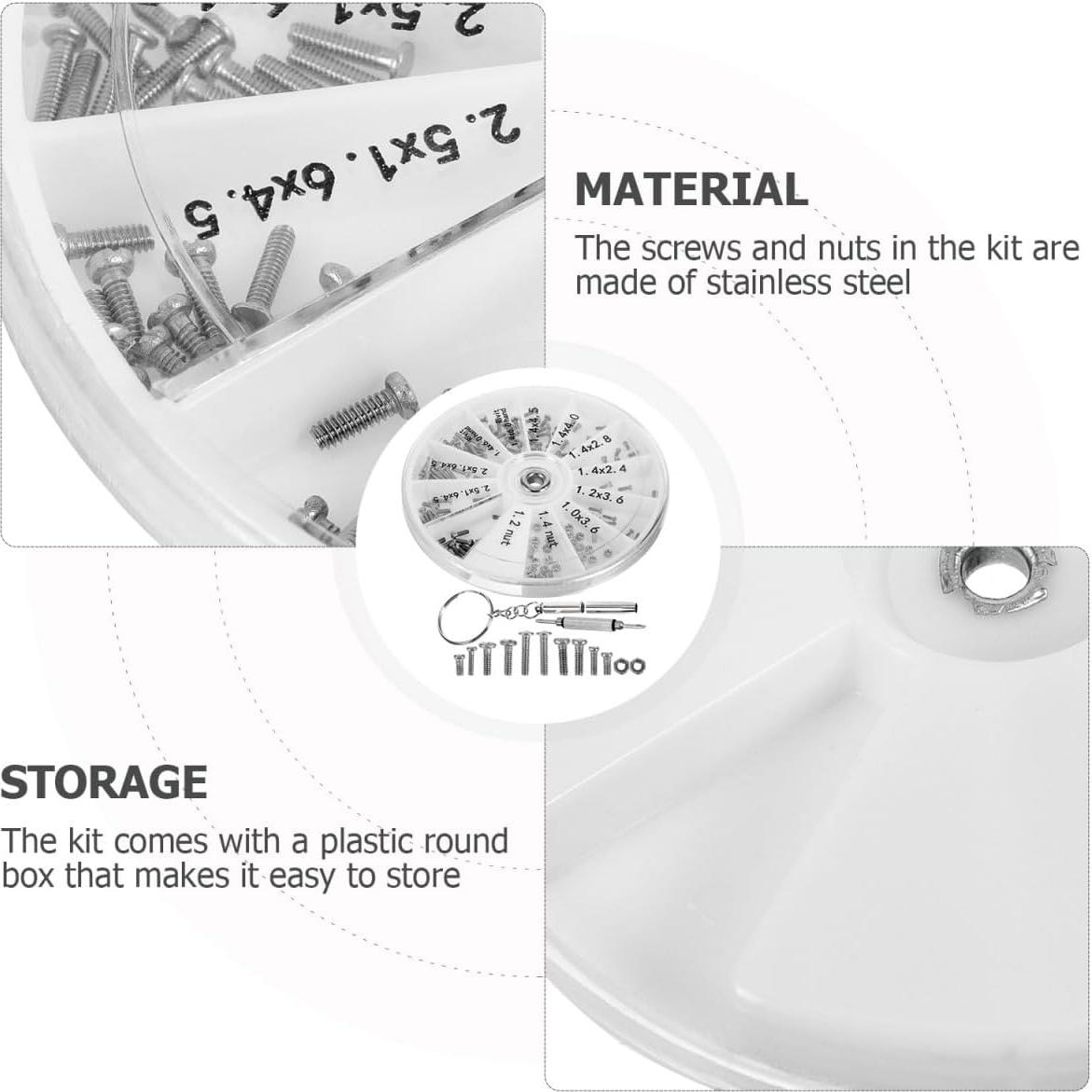 Kit de Reparación de Gafas NOLITOY con 120 Tornillos y Destornillador