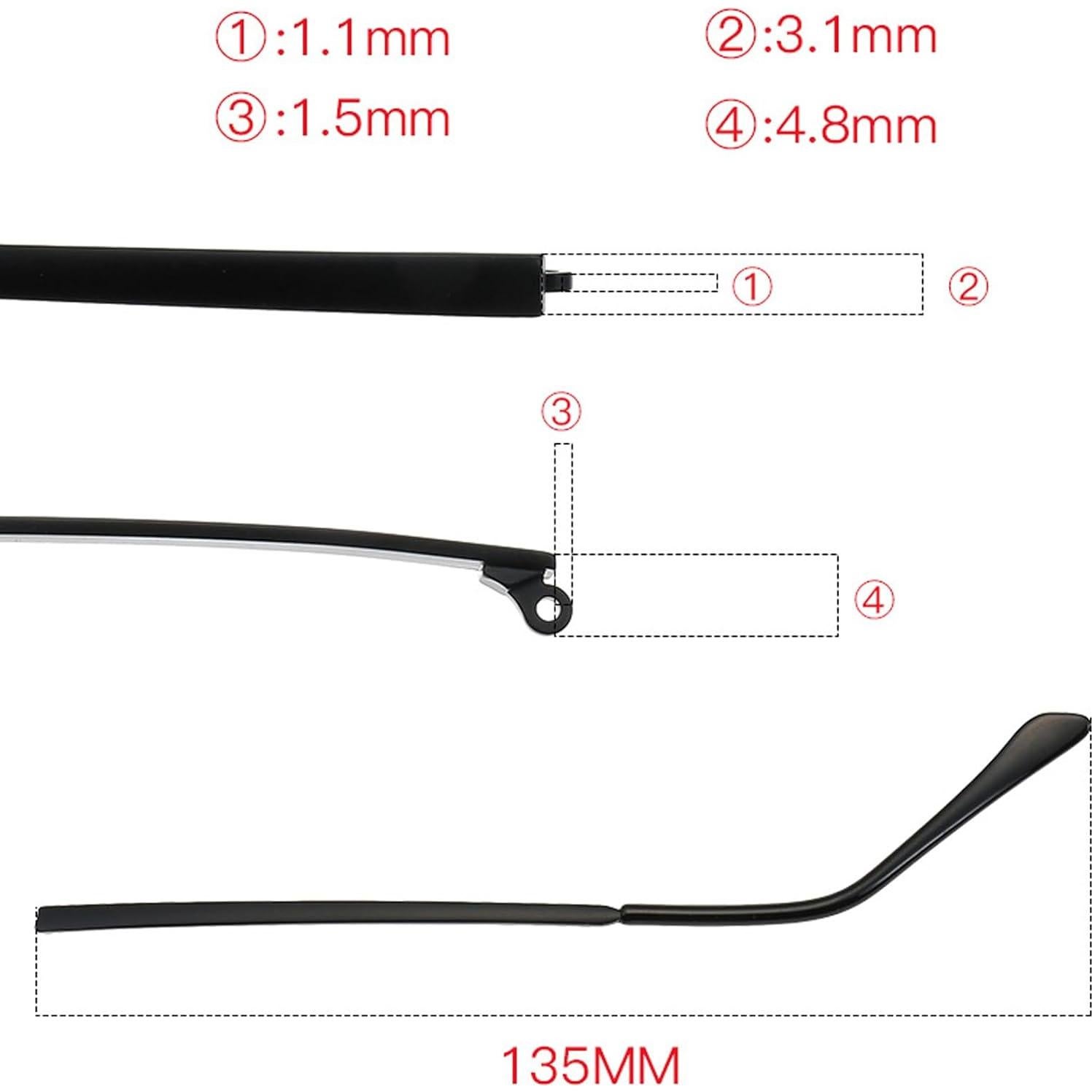 Brazos de Reemplazo para Gafas Metal DEFKIYT 135mm Dorado