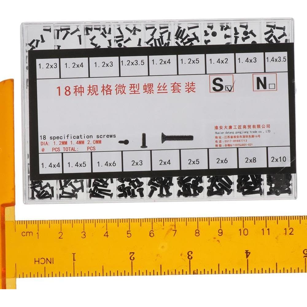 Kit de Tornillos Pequeños FEIYING 500 Piezas M1.2 M1.4 M2.0