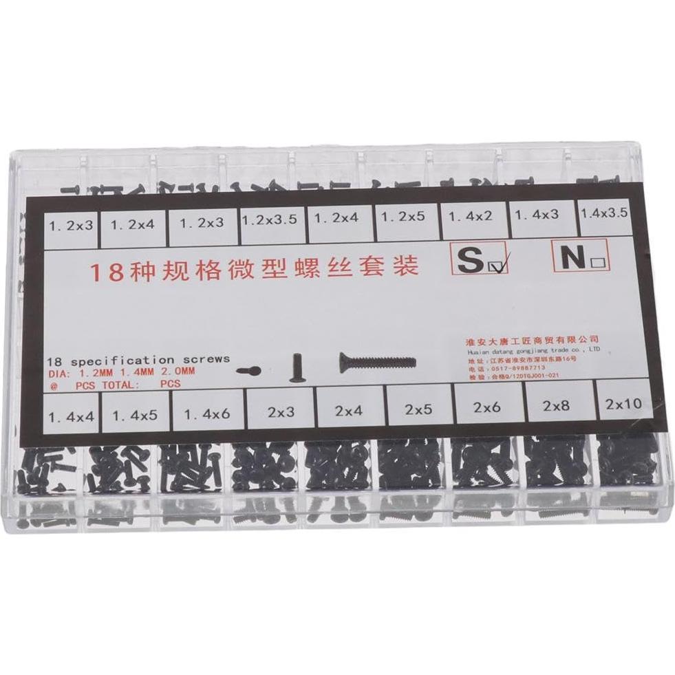 Kit de Tornillos Pequeños FEIYING 500 Piezas M1.2 M1.4 M2.0