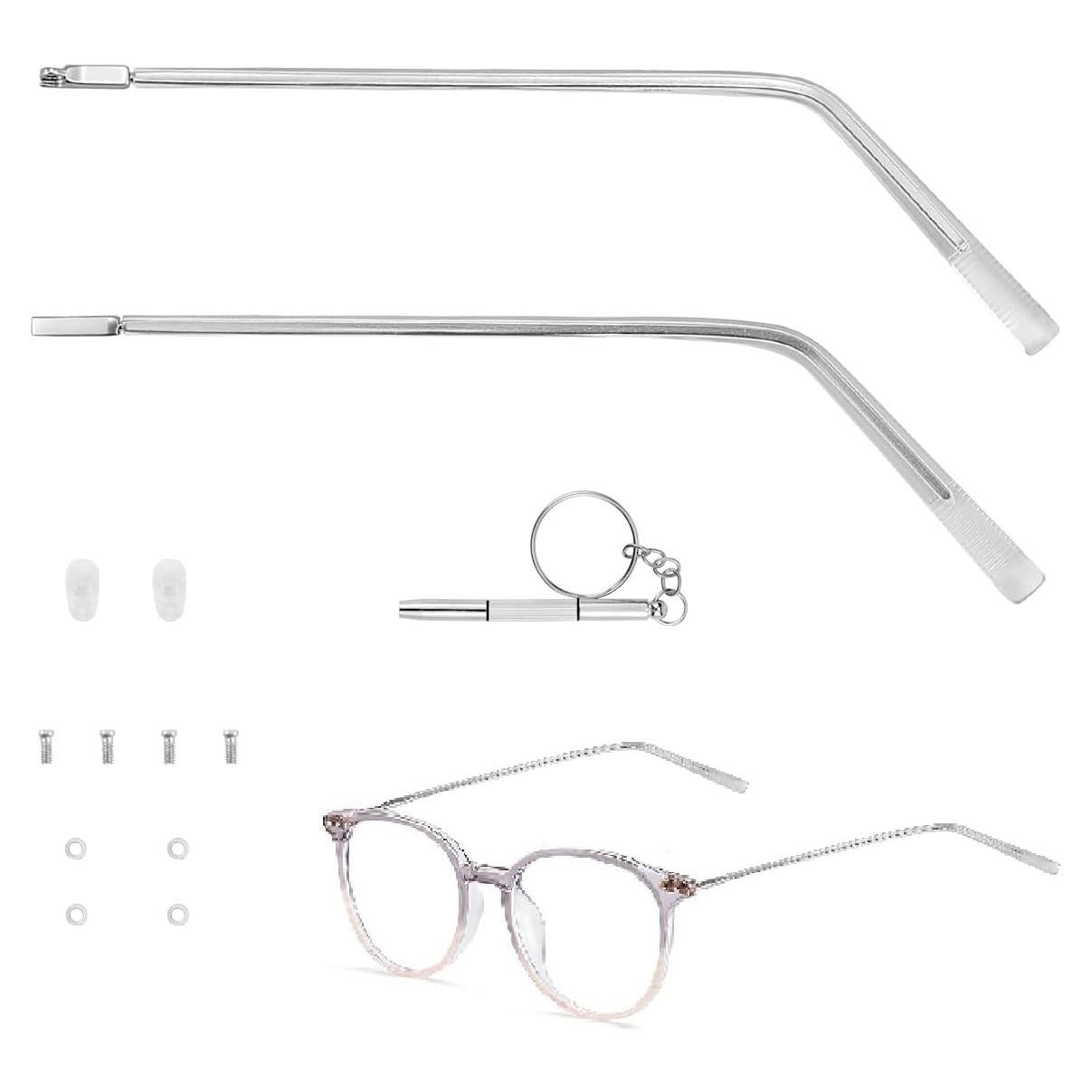 Brazos de Reemplazo para Gafas ZJIVQO Transparentes Plata