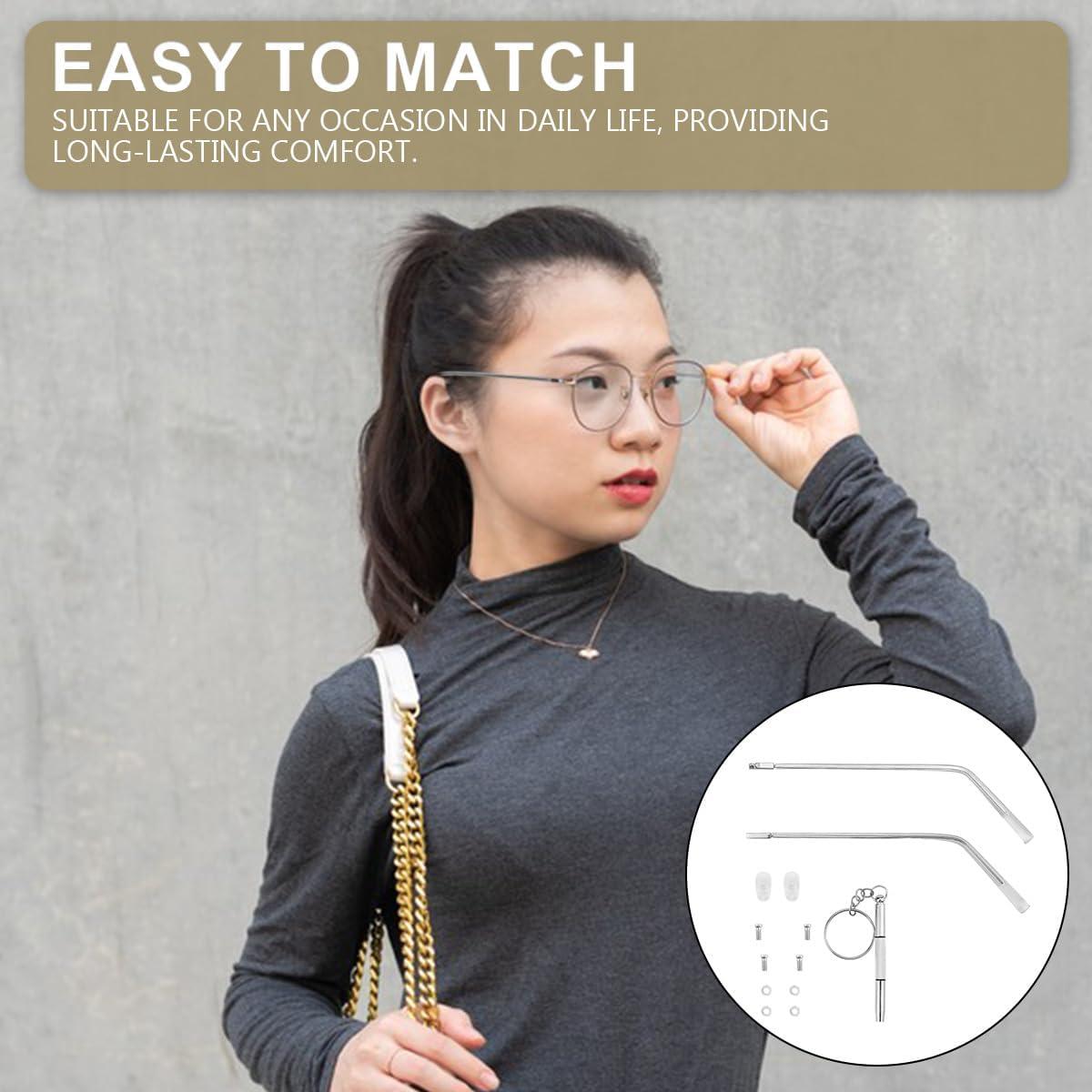 Brazos de Reemplazo para Gafas ZJIVQO Transparentes Plata