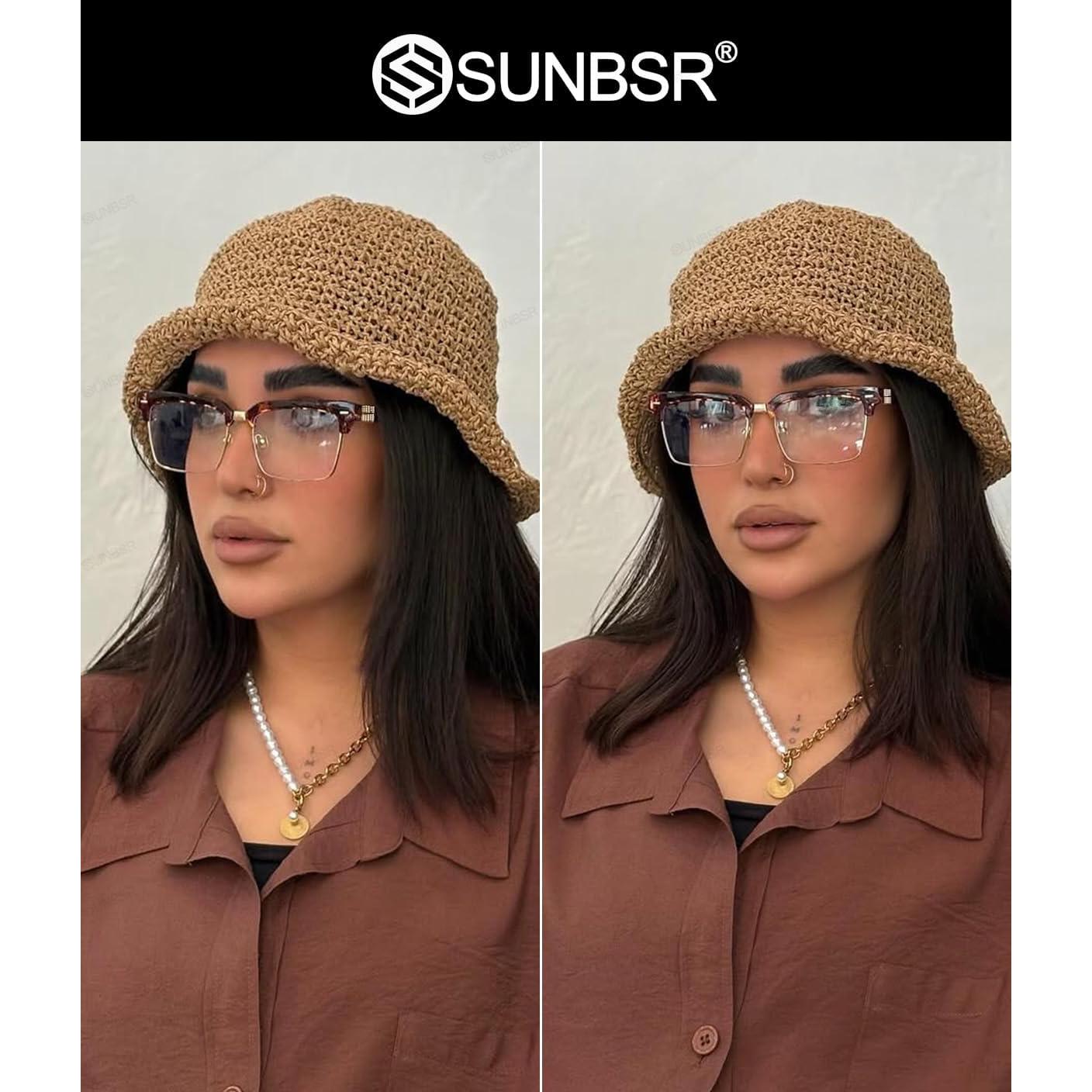 Gafas de Luz Azul SUNBSR para Mujeres y Hombres - Media Montura