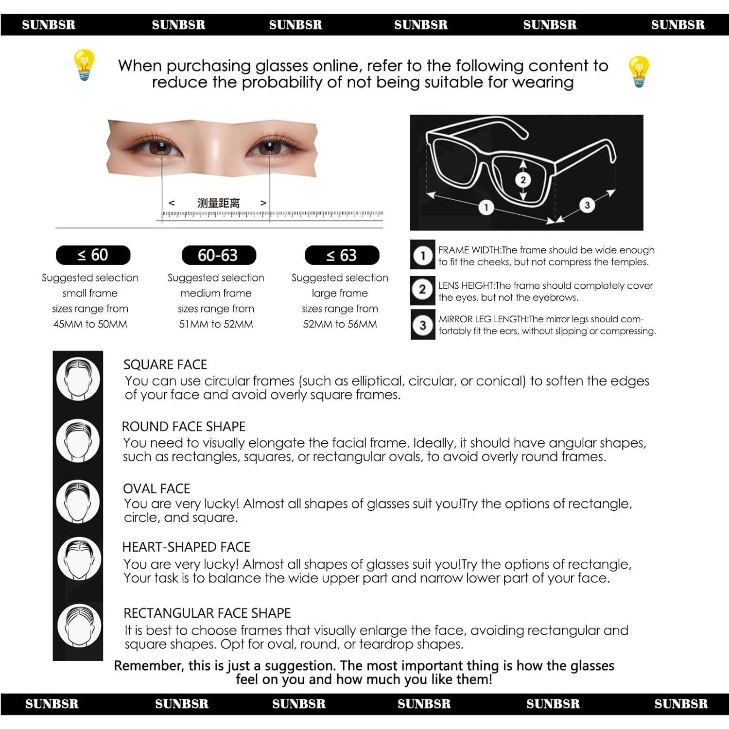 Gafas de Luz Azul SUNBSR para Mujeres y Hombres - Media Montura