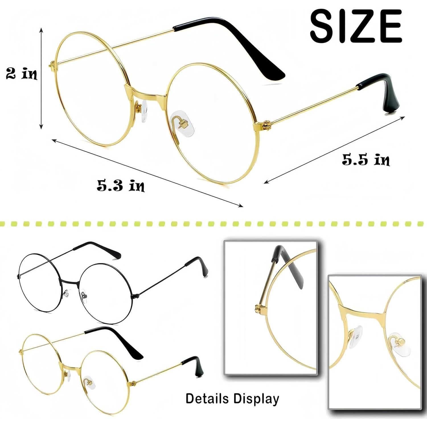 Gafas Redondas de Mago Halloween WSYJ12 - Accesorios Vintage