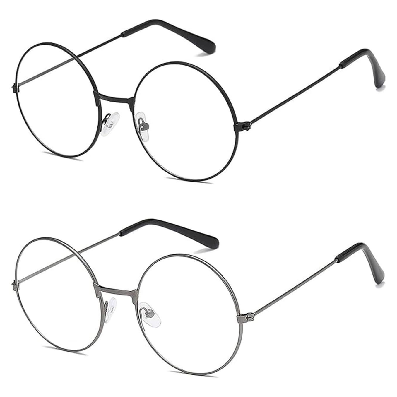 Gafas Redondas de Alambre Alvogimor - 2 Pares Plata y Negro