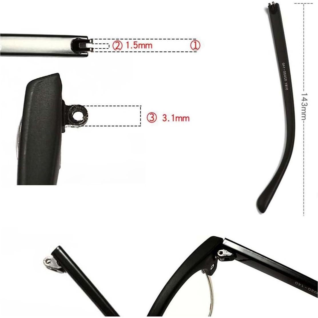 Templos de Gafas de Reemplazo Zealmax Unisex Negros