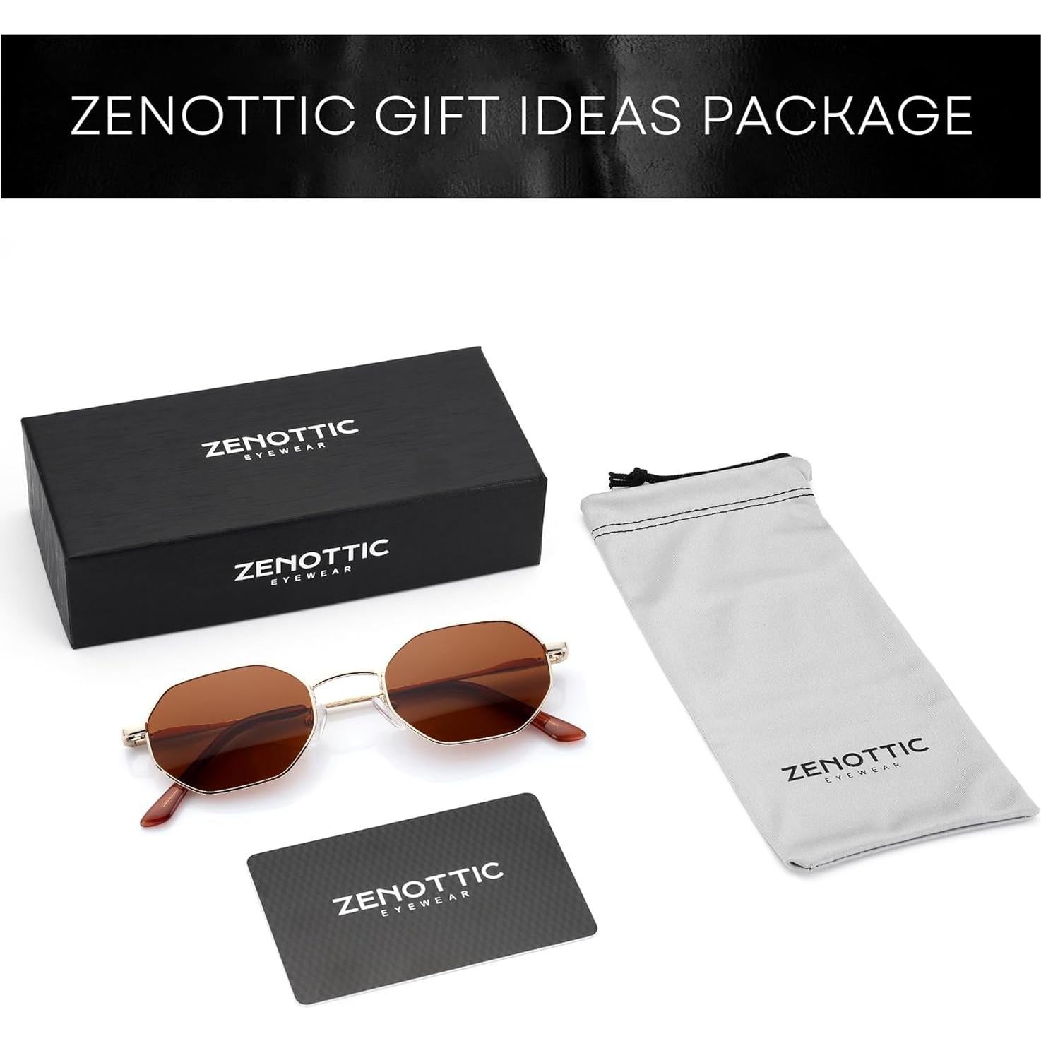 Gafas de sol polarizadas ZENOTTIC octagonales para mujer y hombre