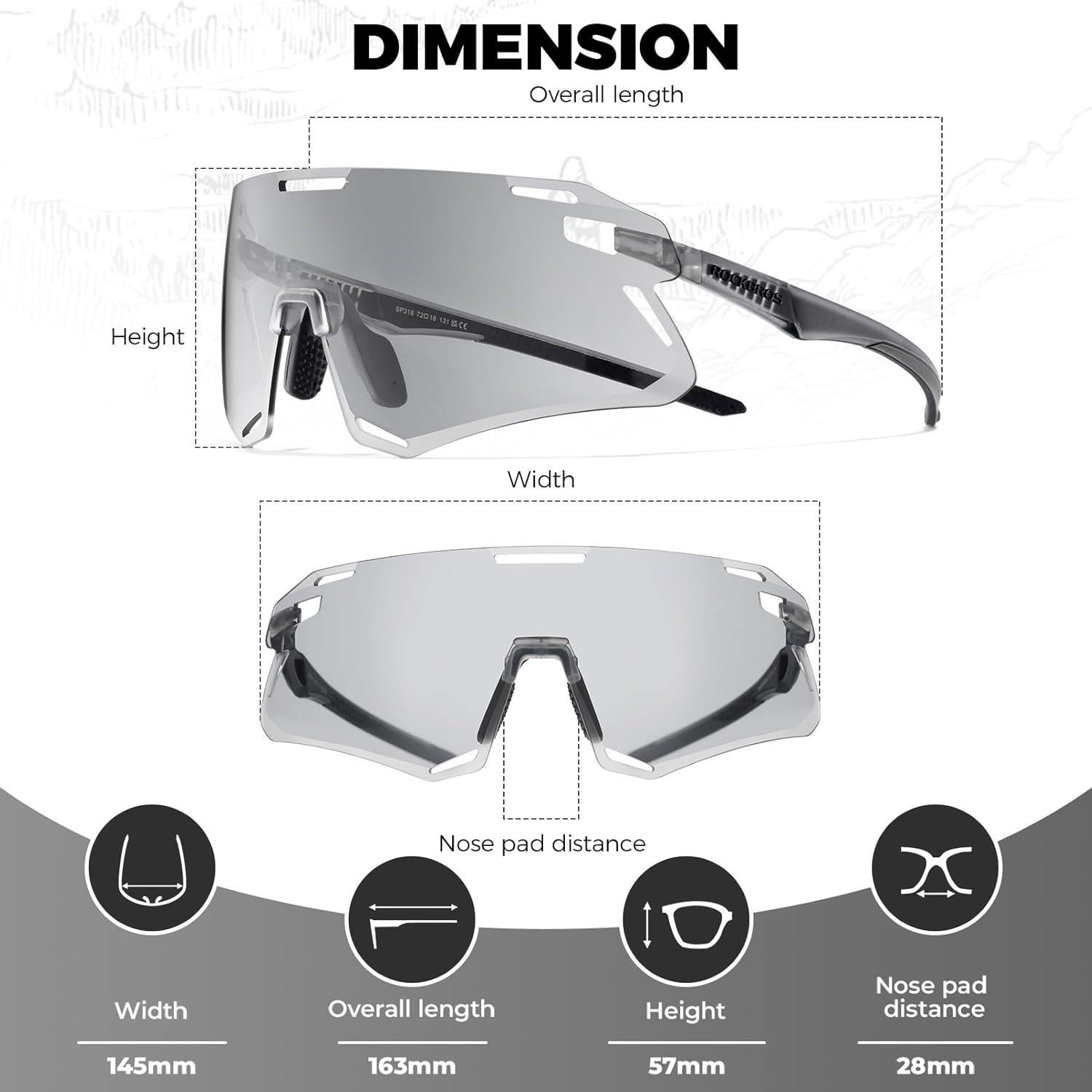 Gafas de Ciclismo Fotochromic ROCKBROS UV400 Adulto Unisex