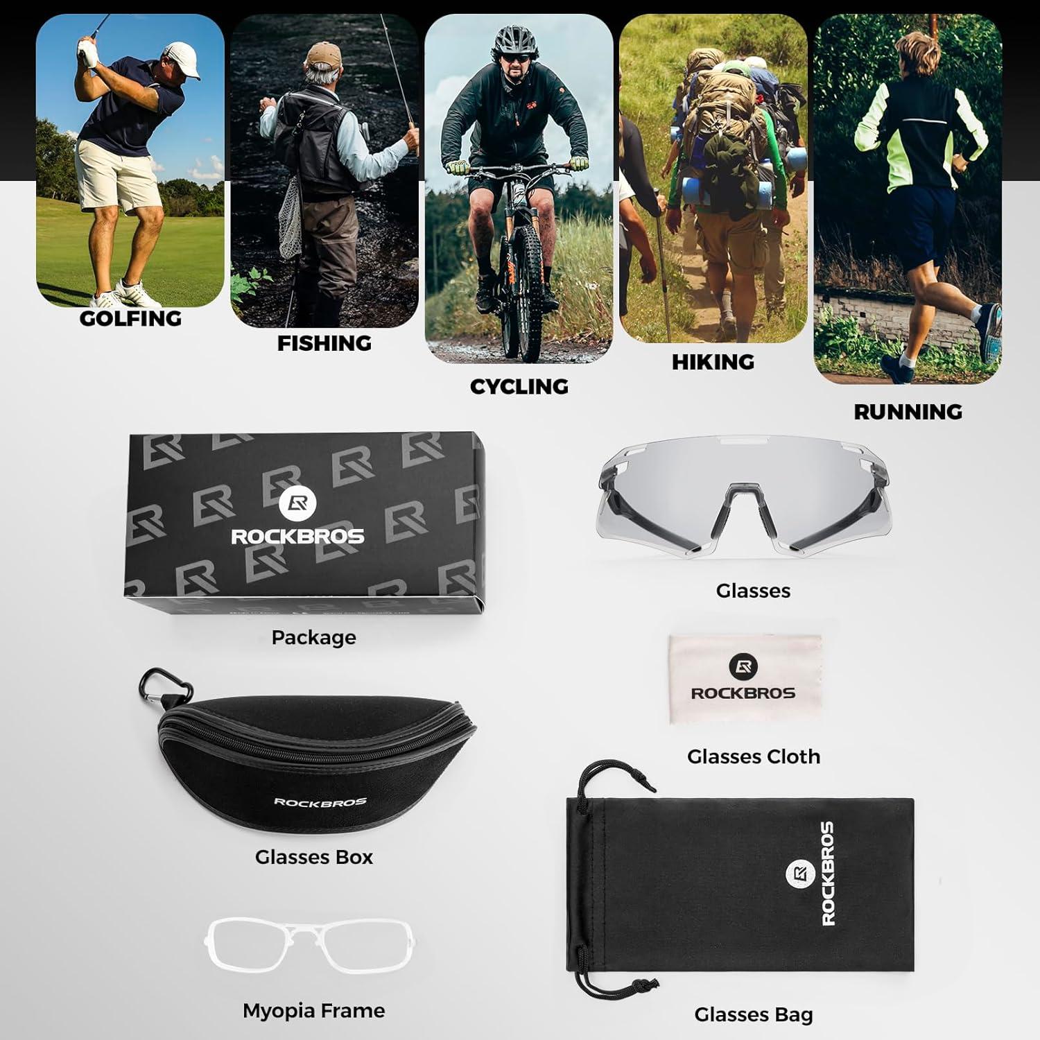 Gafas de Ciclismo Fotochromic ROCKBROS UV400 Adulto Unisex