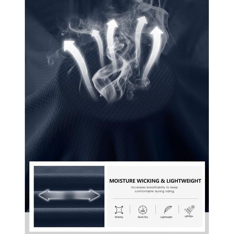 Camiseta de Ciclismo Mujer Manga Corta Azul Marino Secado Rápido