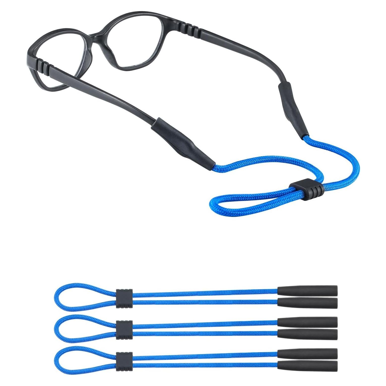 Correa para Gafas de Niños Fusanwin - Ajustable 0-40 cm - 3 Pcs Azul