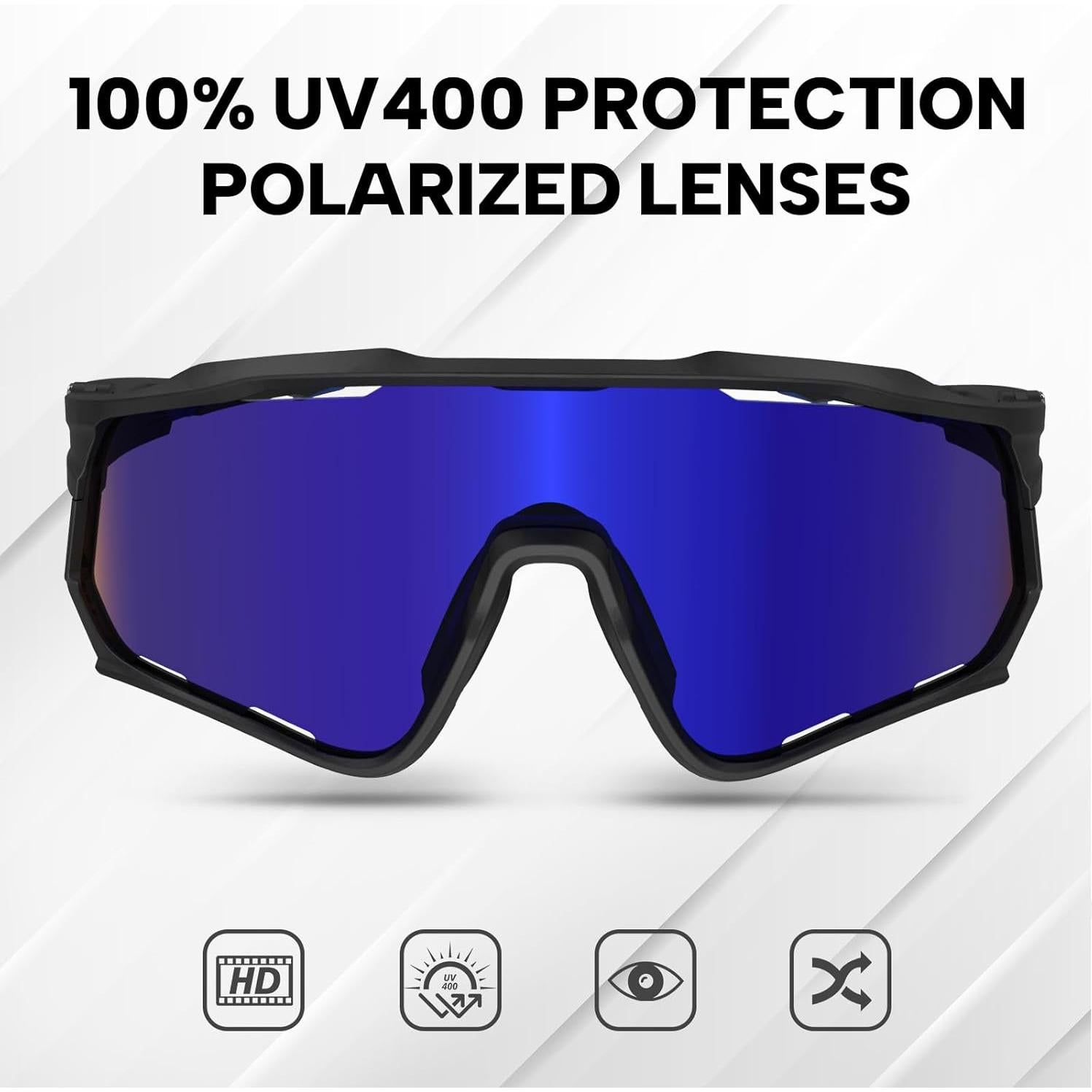 Gafas de sol polarizadas BUCKLOS UV400 para ciclismo y running