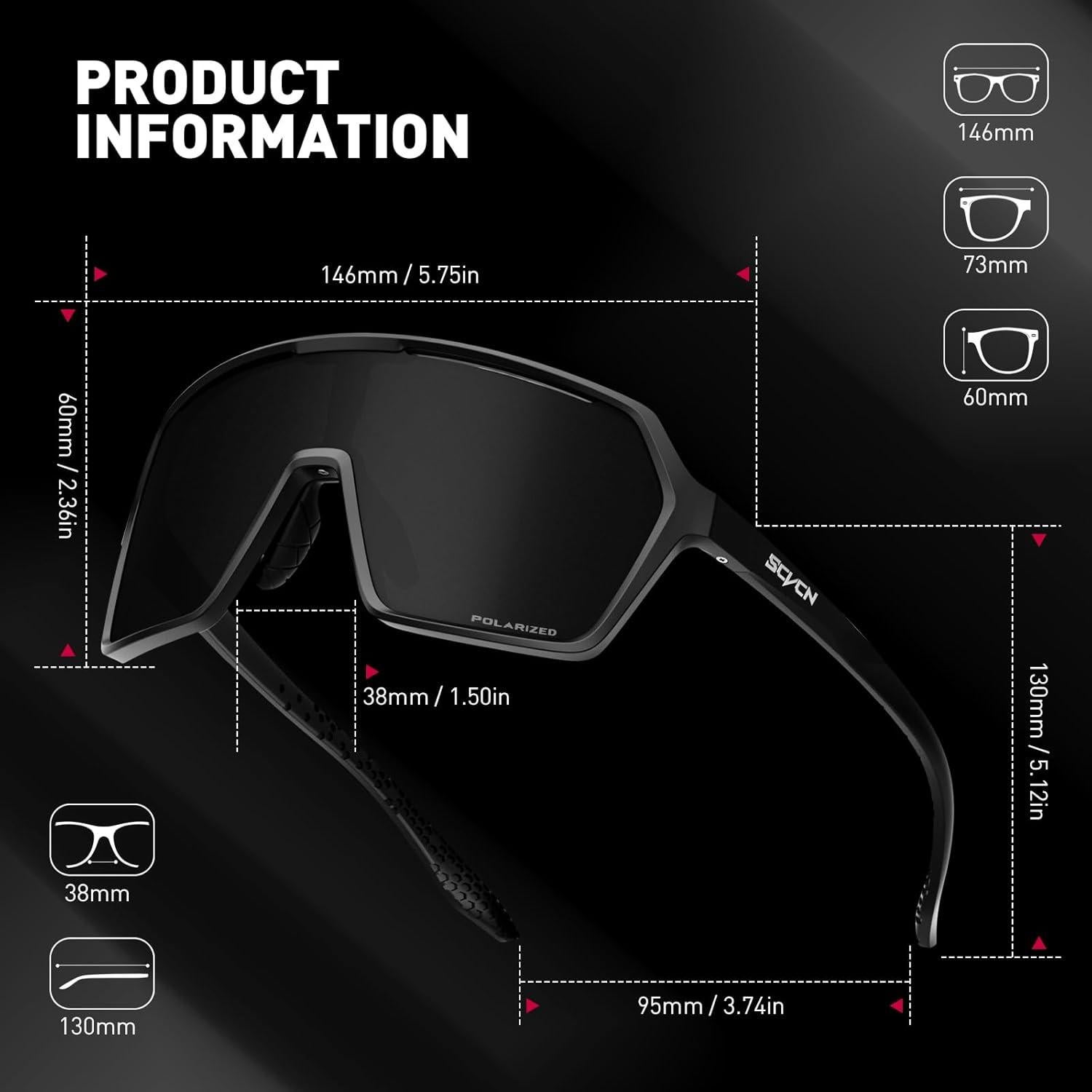 Gafas de sol polarizadas SCVCN UV400 para ciclismo y deportes