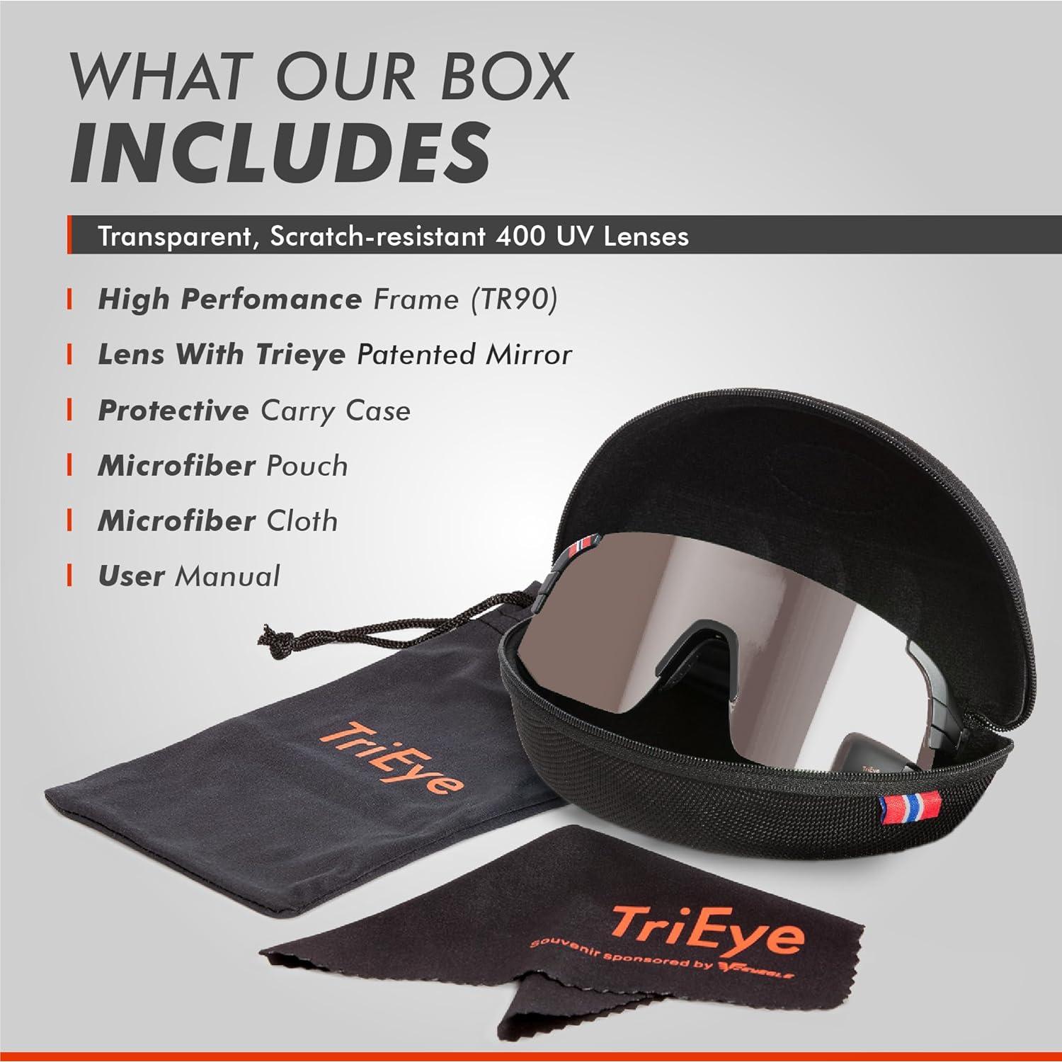 Gafas de Ciclismo TriEye Gris Humo con Espejo Retrovisor UV-400