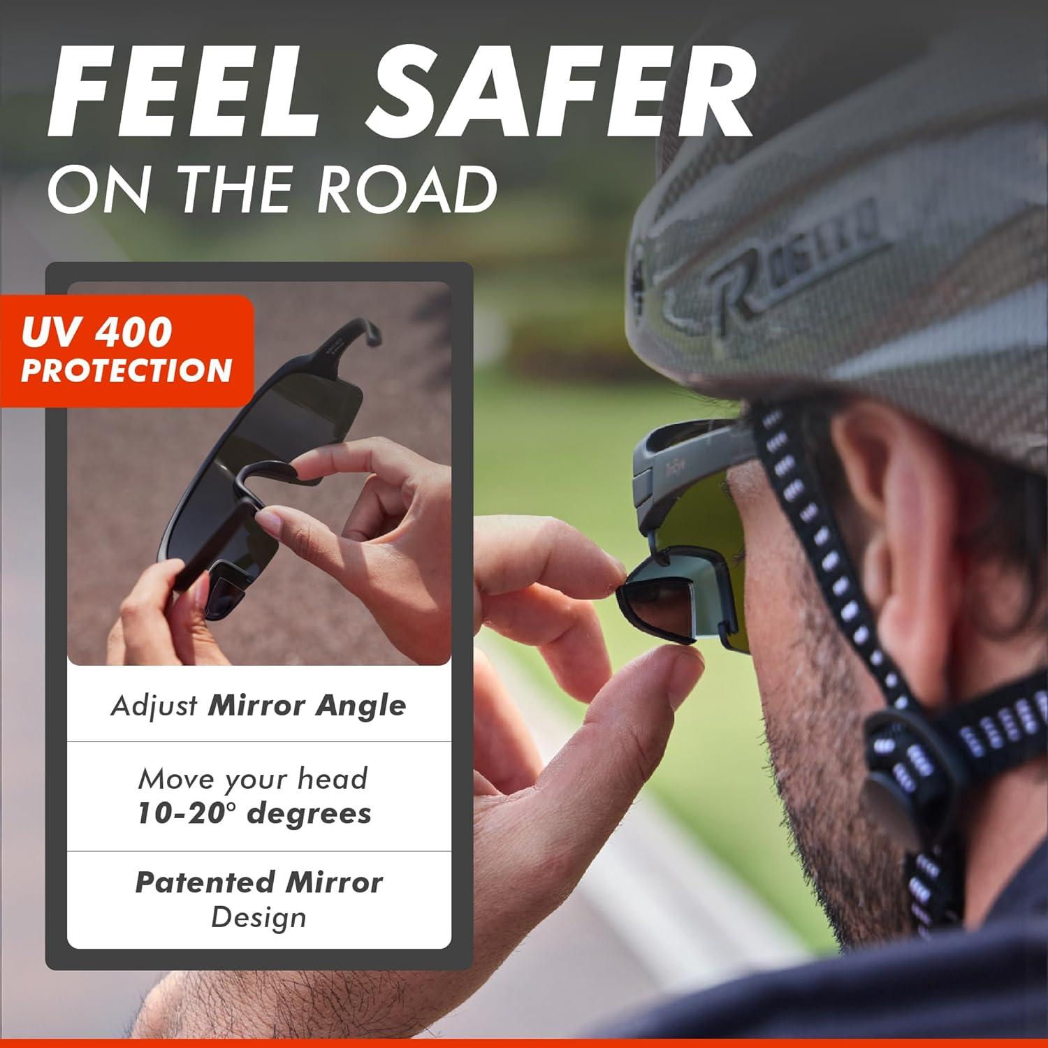 Gafas de Ciclismo TriEye Gris Humo con Espejo Retrovisor UV-400