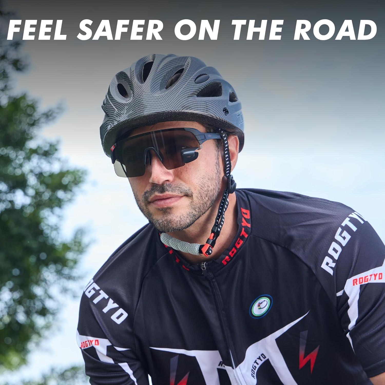 Gafas de Ciclismo TriEye Gris Humo con Espejo Retrovisor UV-400