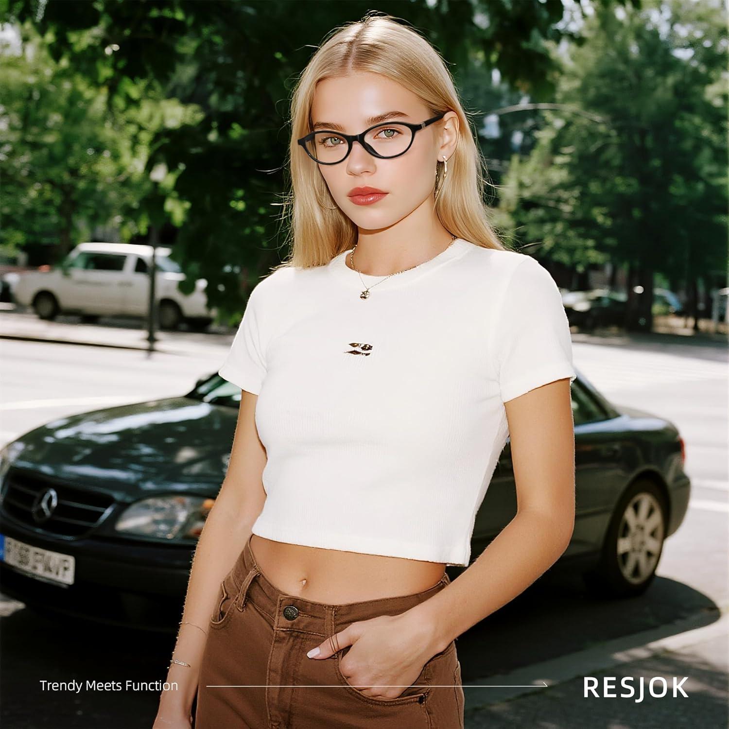 Gafas de Luz Azul Resjok para Mujer - Marco Ovalado A01