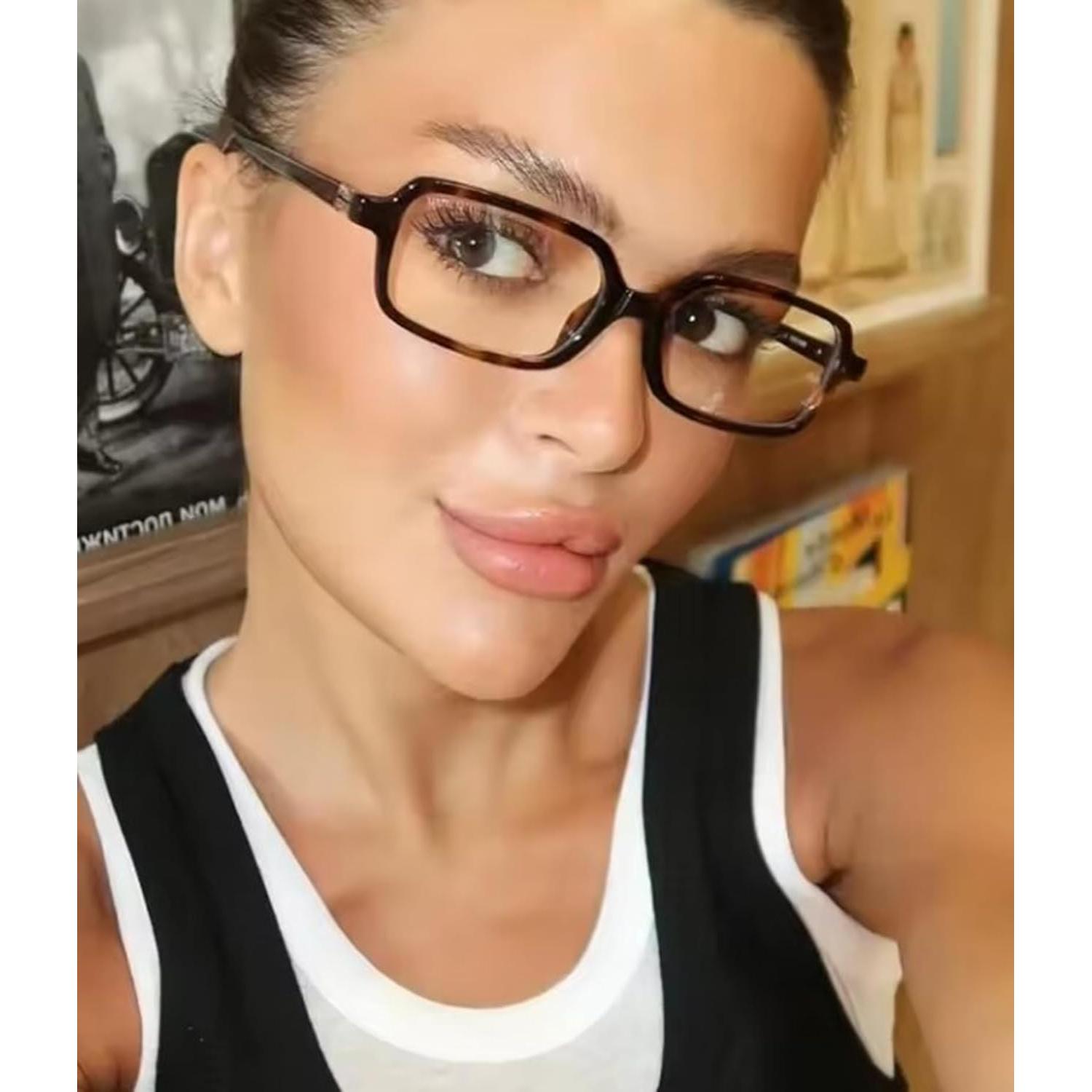 Gafas Rectangulares ZIMUSUN Anti Luz Azul Unisex 50mm Leopardo