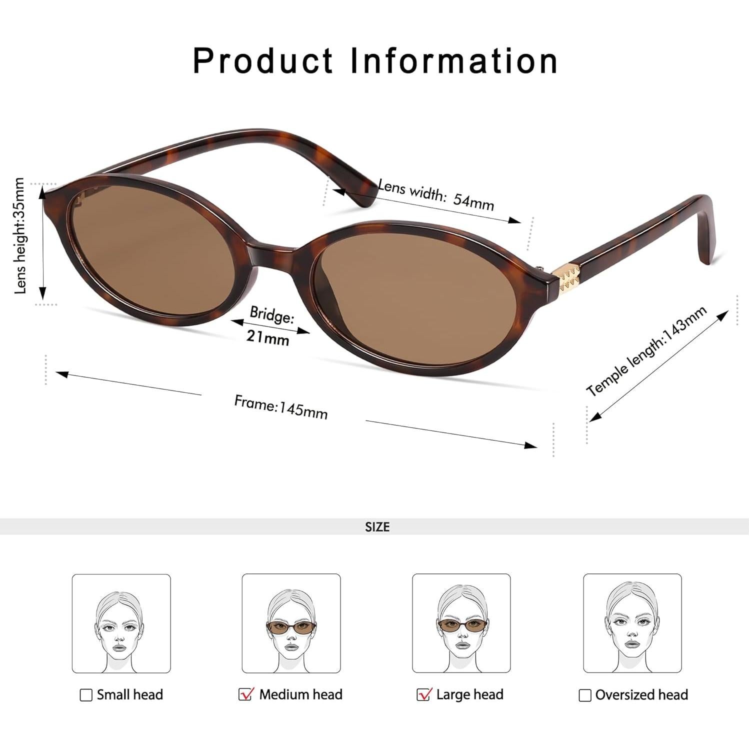 Gafas de sol ovaladas retro AP3728 UV400 unisex tortuga