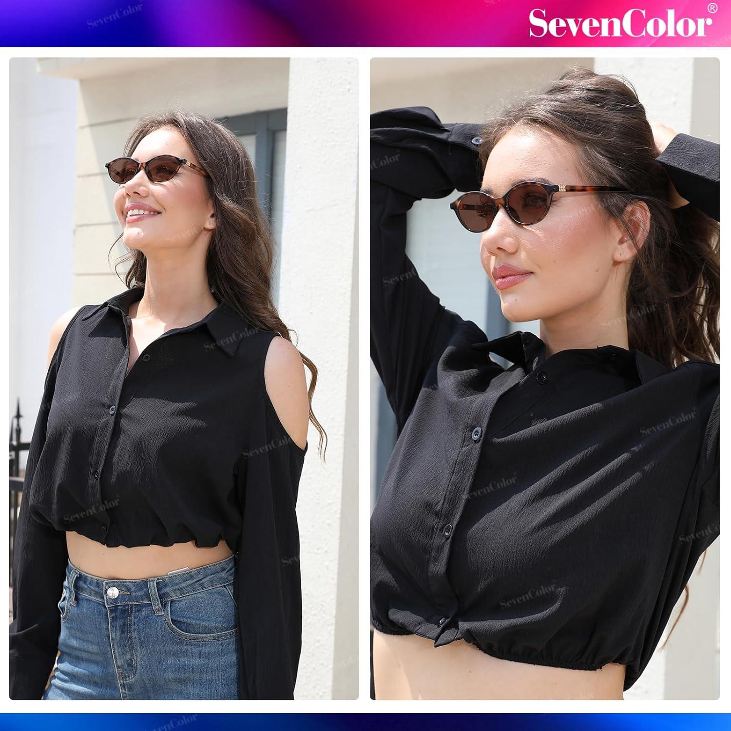 Gafas de sol ovaladas retro SevenColor SC2502 UV400