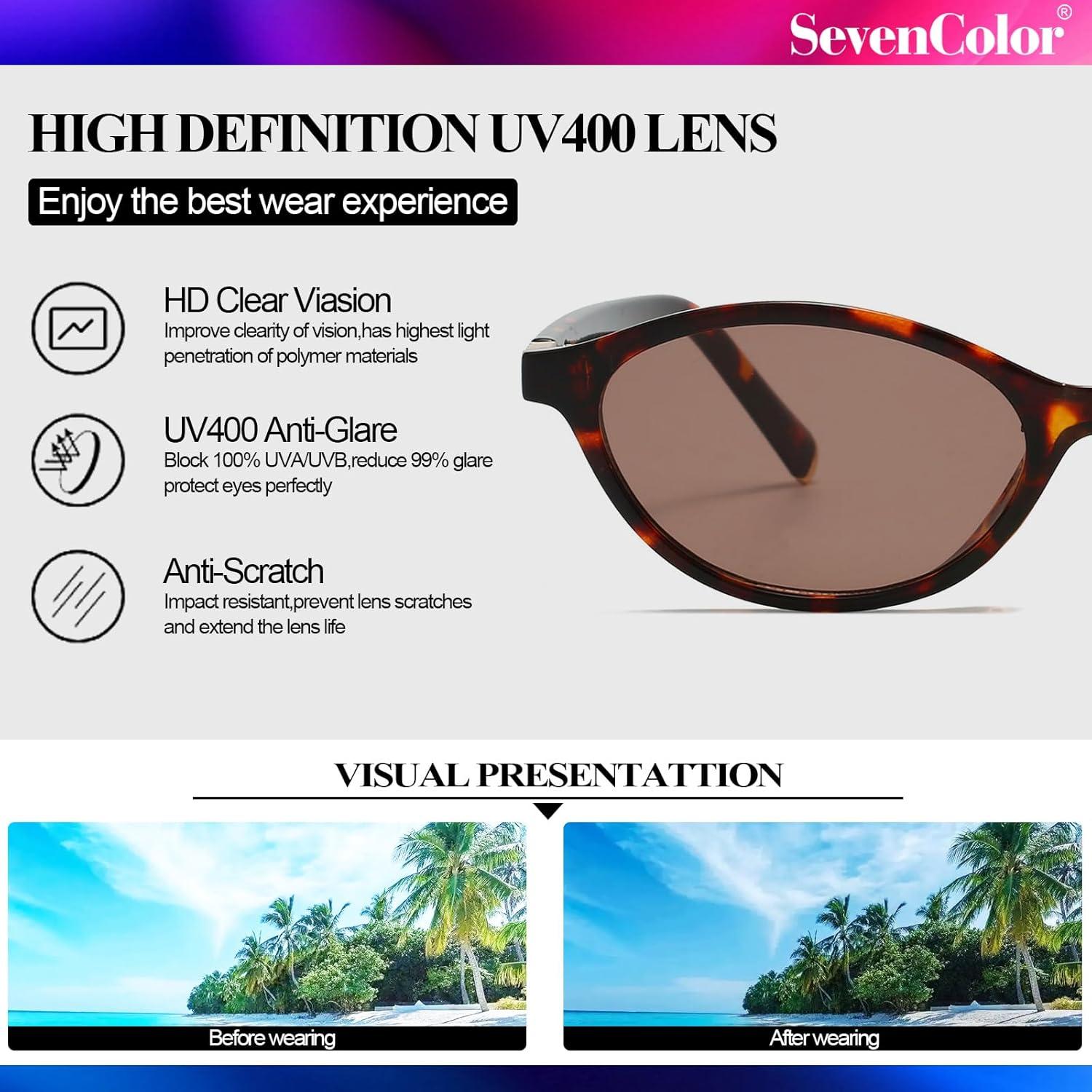 Gafas de sol ovaladas retro SevenColor SC2502 UV400