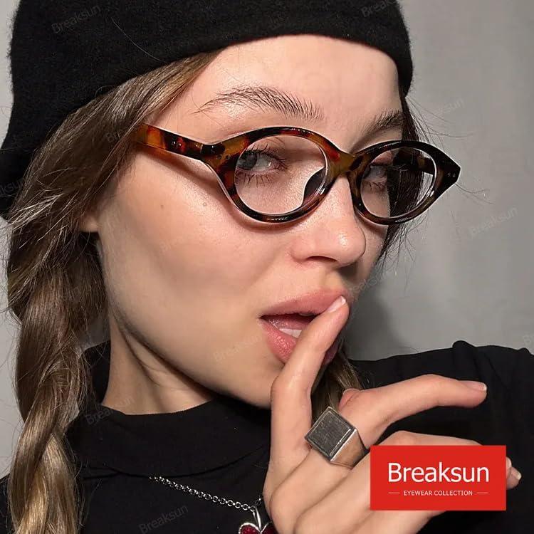 Gafas Ovaladas Retro Breaksun A1 Tortuga Bloqueo Luz Azul