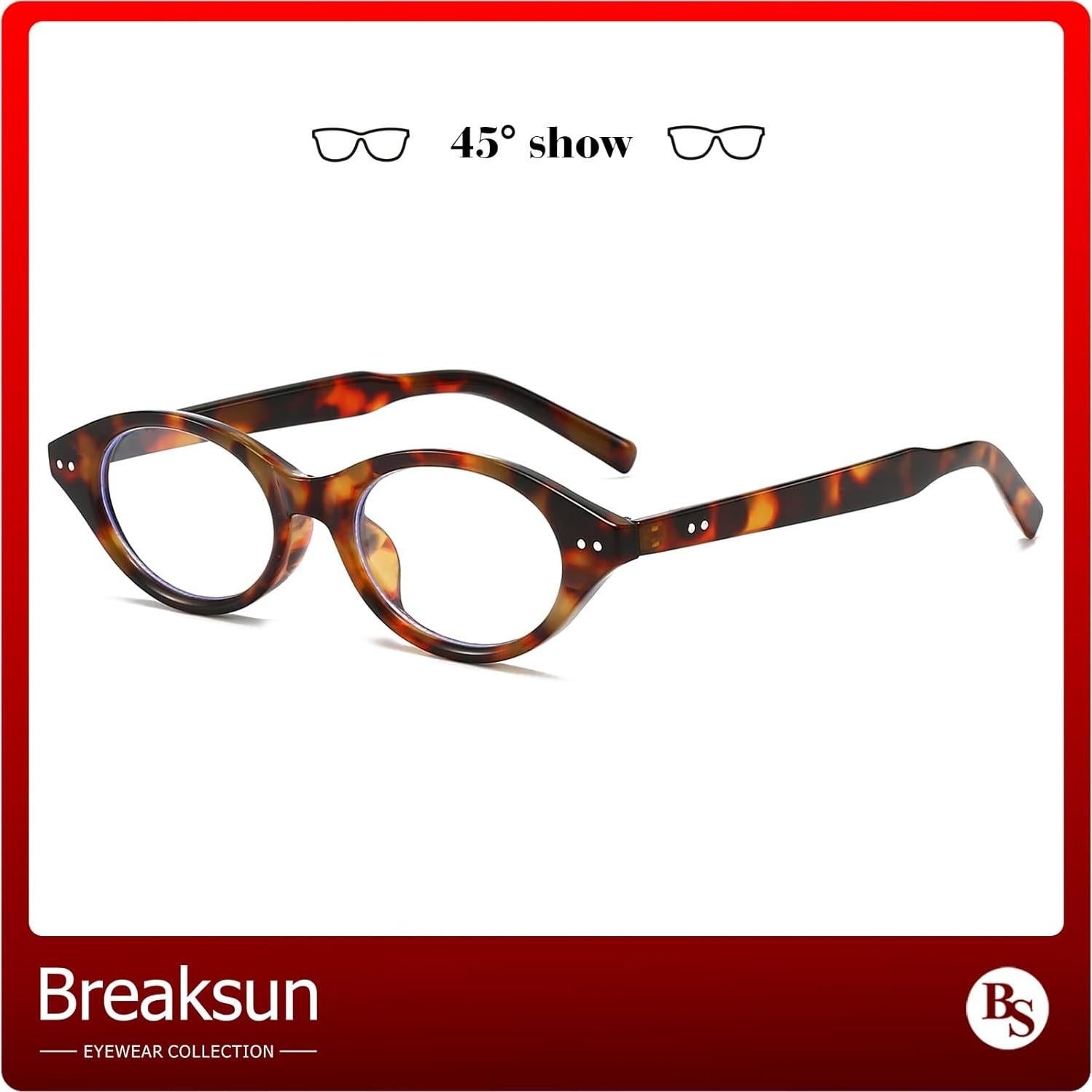 Gafas Ovaladas Retro Breaksun A1 Tortuga Bloqueo Luz Azul