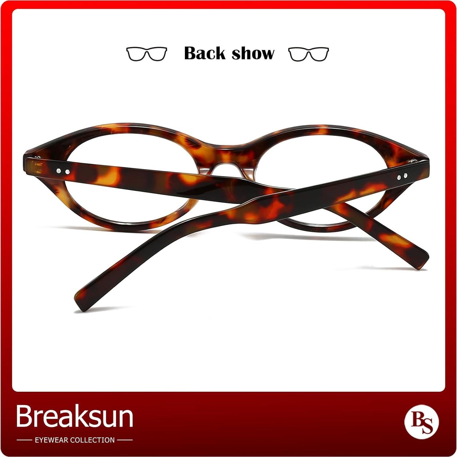 Gafas Ovaladas Retro Breaksun A1 Tortuga Bloqueo Luz Azul