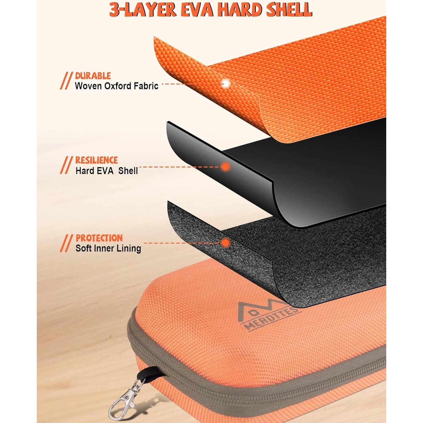 Estuche Doble para Gafas MERDTTES Naranja Funda Dura EVA