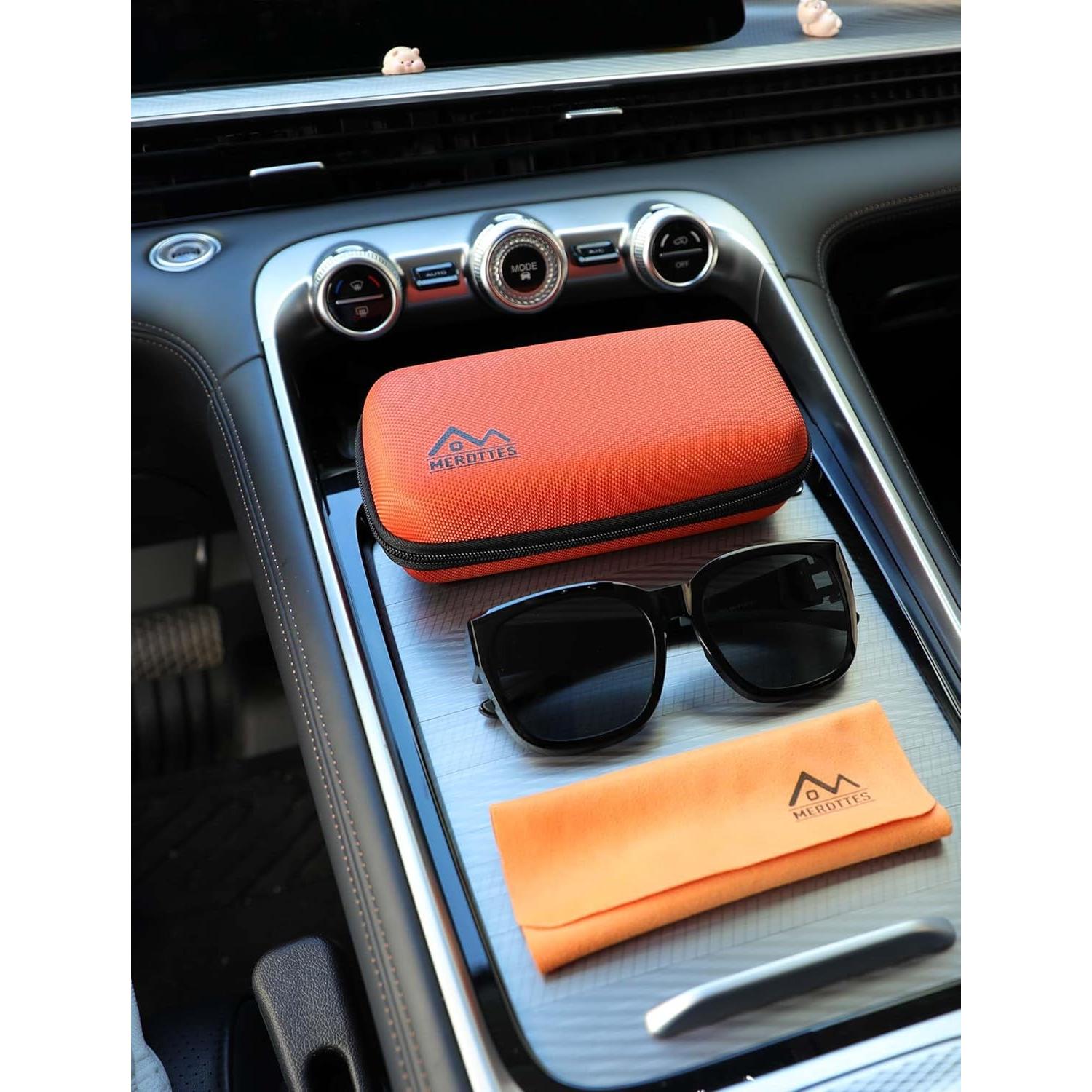 Estuche Doble para Gafas MERDTTES Naranja Funda Dura EVA