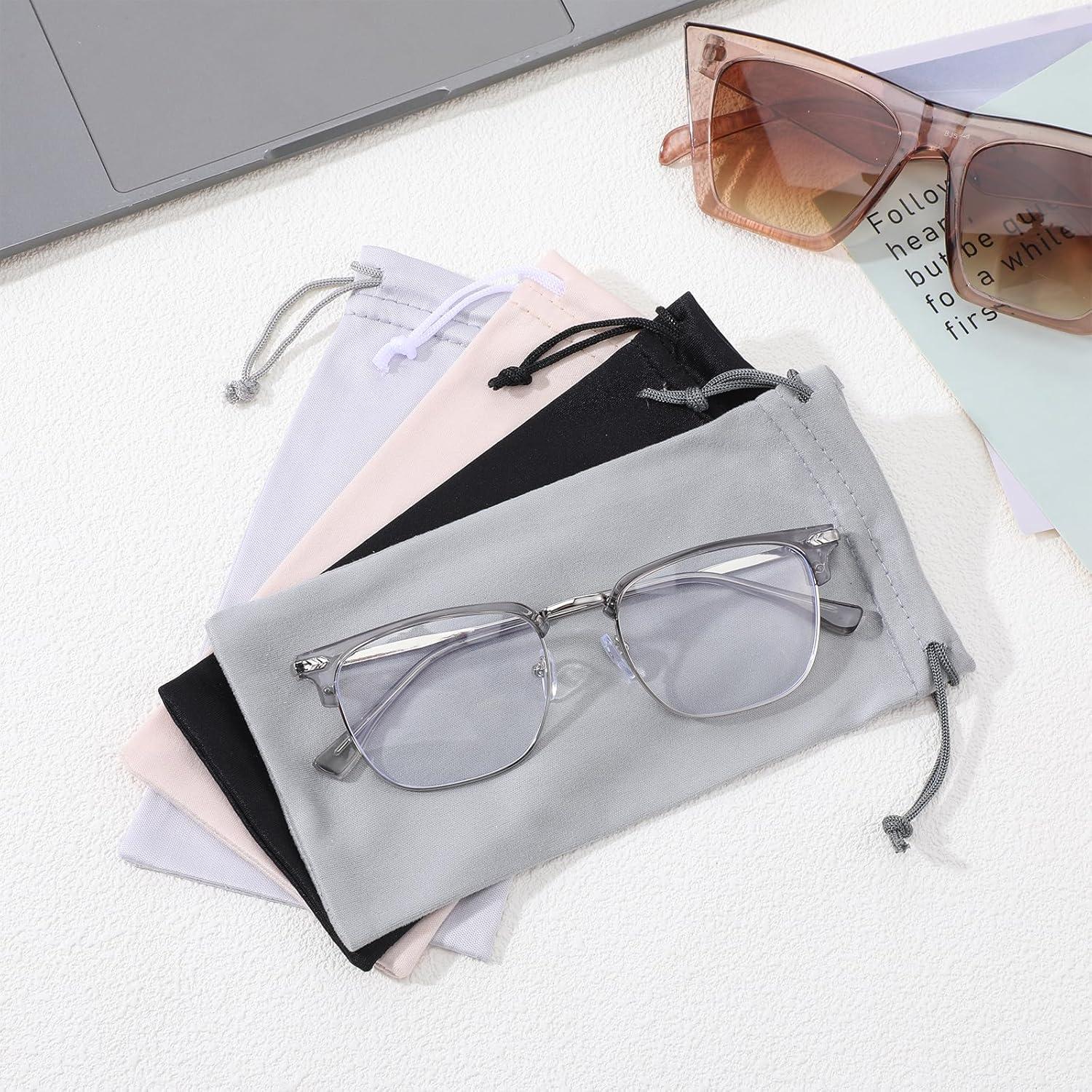 8 Bolsas de Gafas Microfibra LIQWEI 17.5x9cm Colores Variados