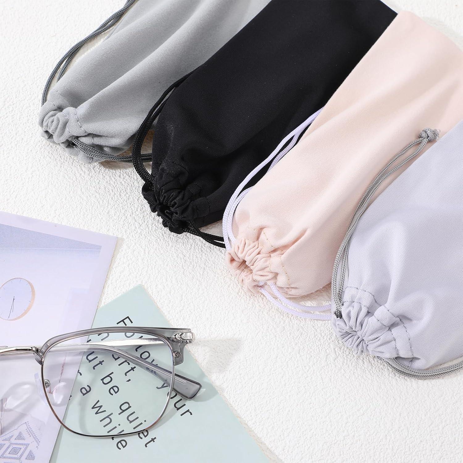 8 Bolsas de Gafas Microfibra LIQWEI 17.5x9cm Colores Variados