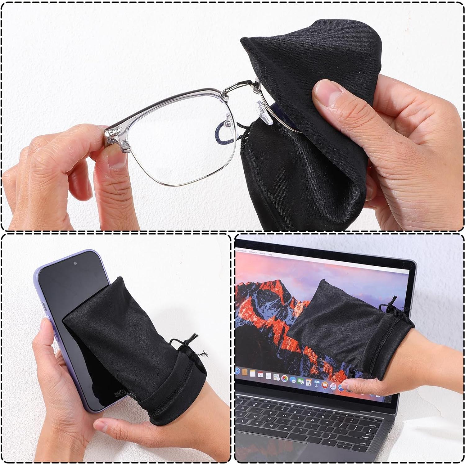 8 Bolsas de Gafas Microfibra LIQWEI 17.5x9cm Colores Variados