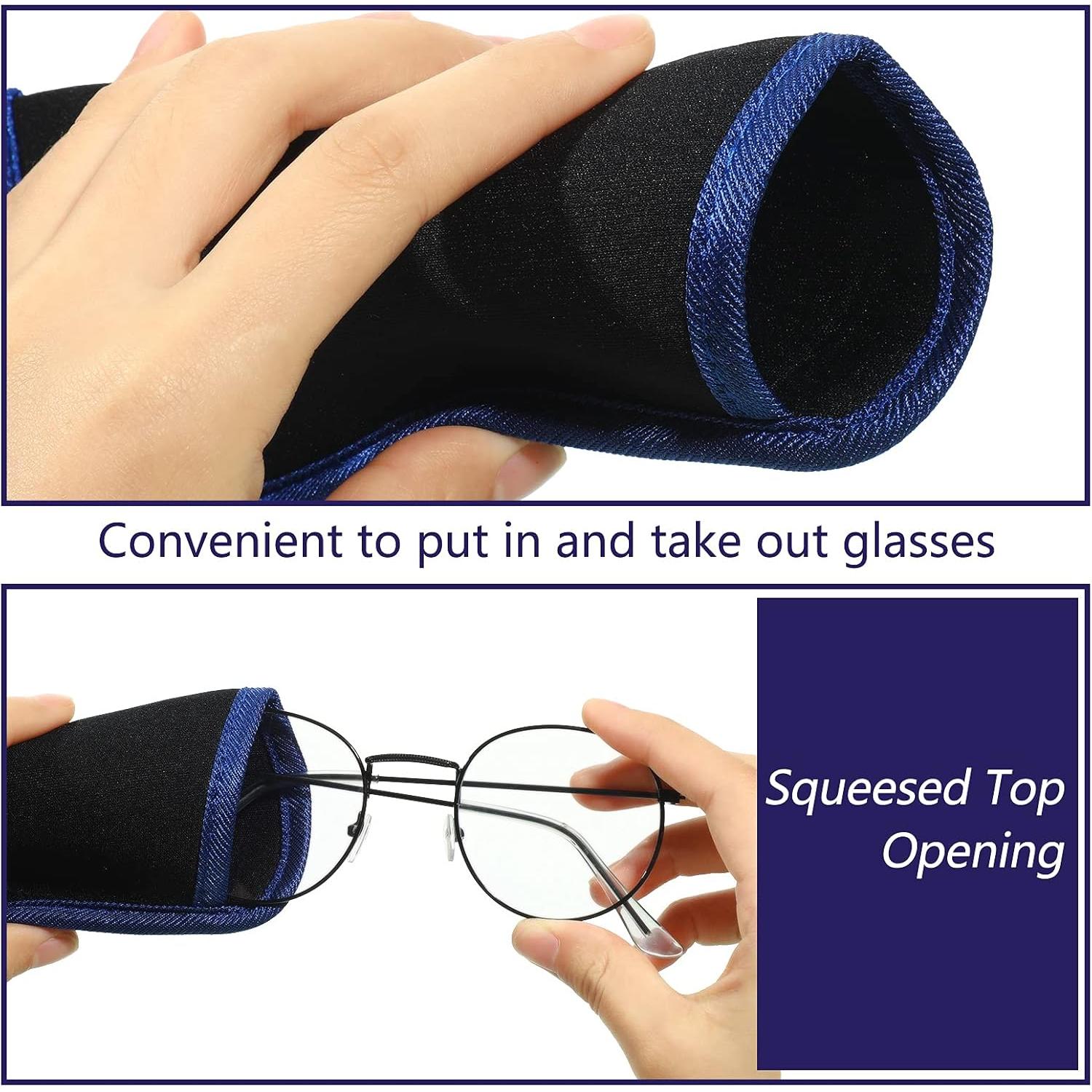 Konohan 12 Fundas de Gafas Suaves Microfibra 15.5x7cm 6 Colores