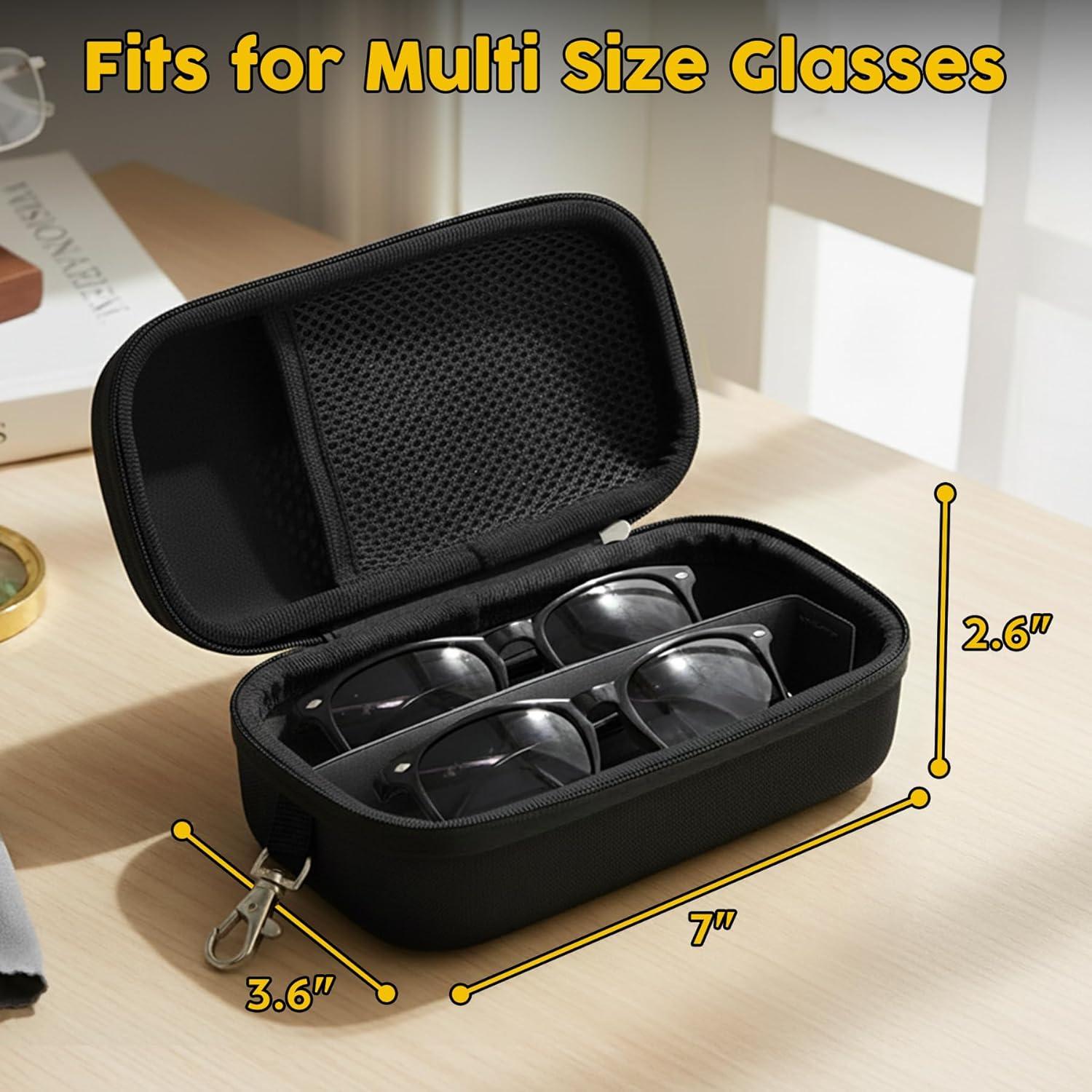 Estuche Doble para Gafas de Sol y Recetadas Negro