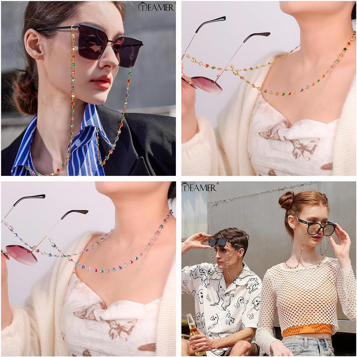Cadena de Gafas de Sol TEAMER 80cm Acero Inoxidable Colorido