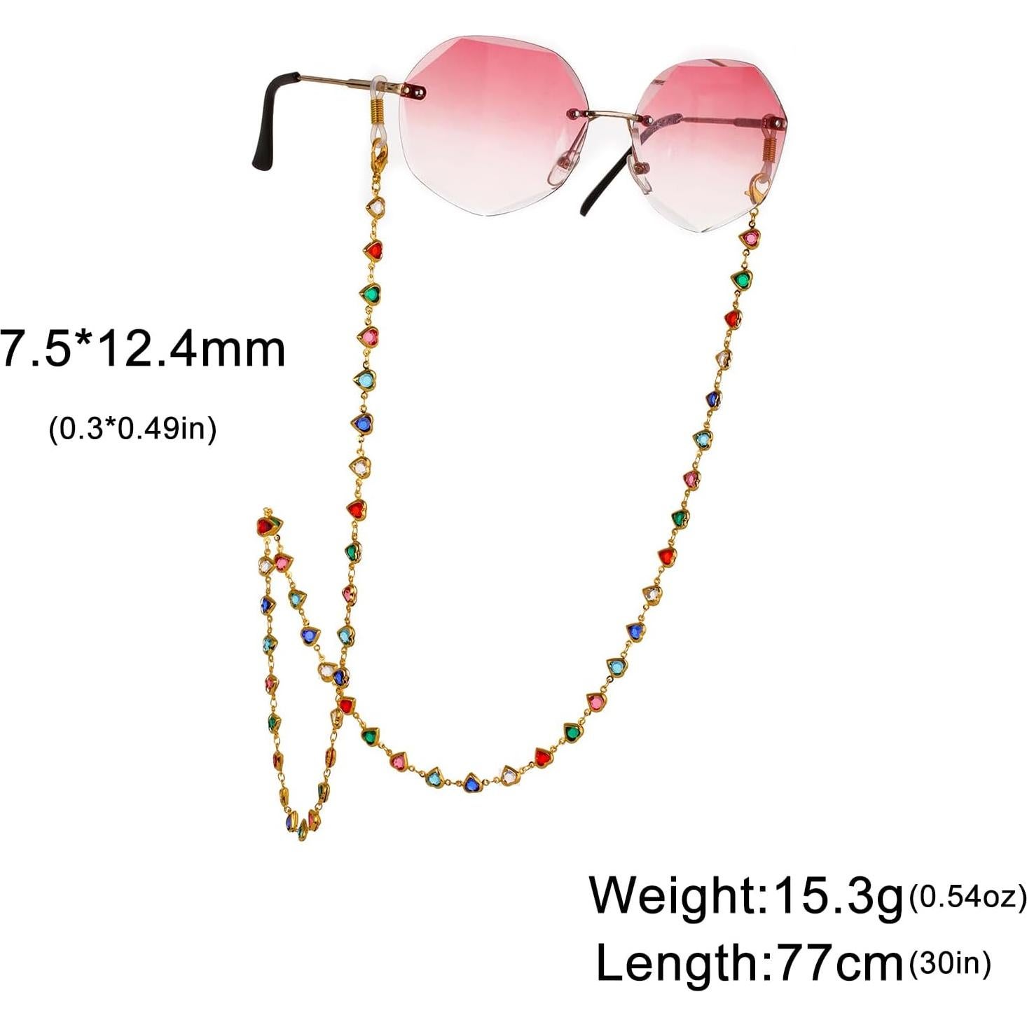 Cadena de Gafas de Sol TEAMER 80cm Acero Inoxidable Colorido