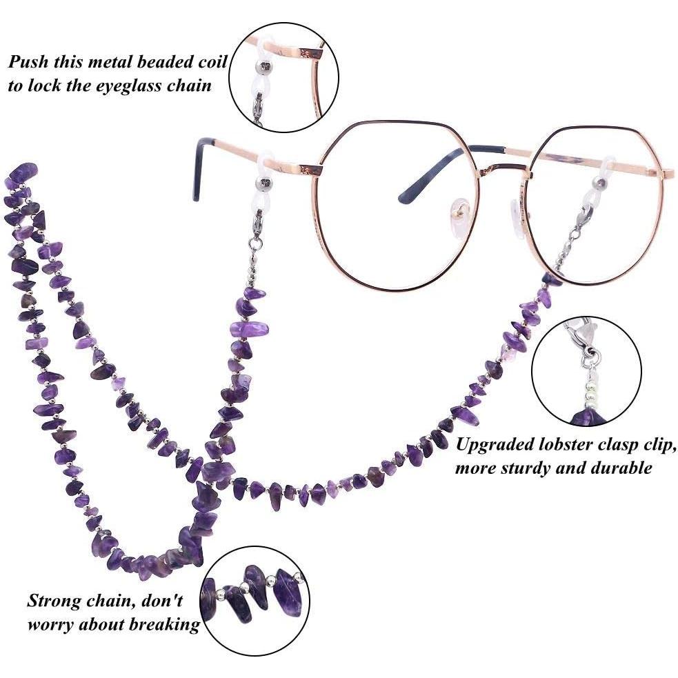 Cadena de Gafas KAI Top con Cuentas de Piedra - 75 cm
