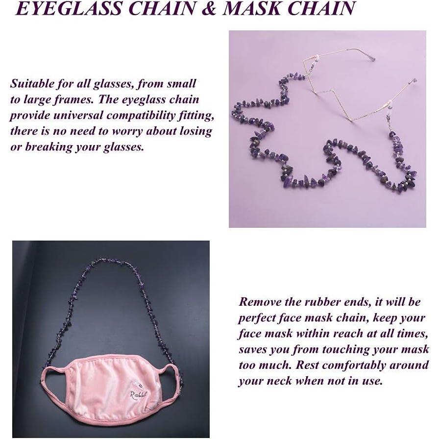 Cadena de Gafas KAI Top con Cuentas de Piedra - 75 cm