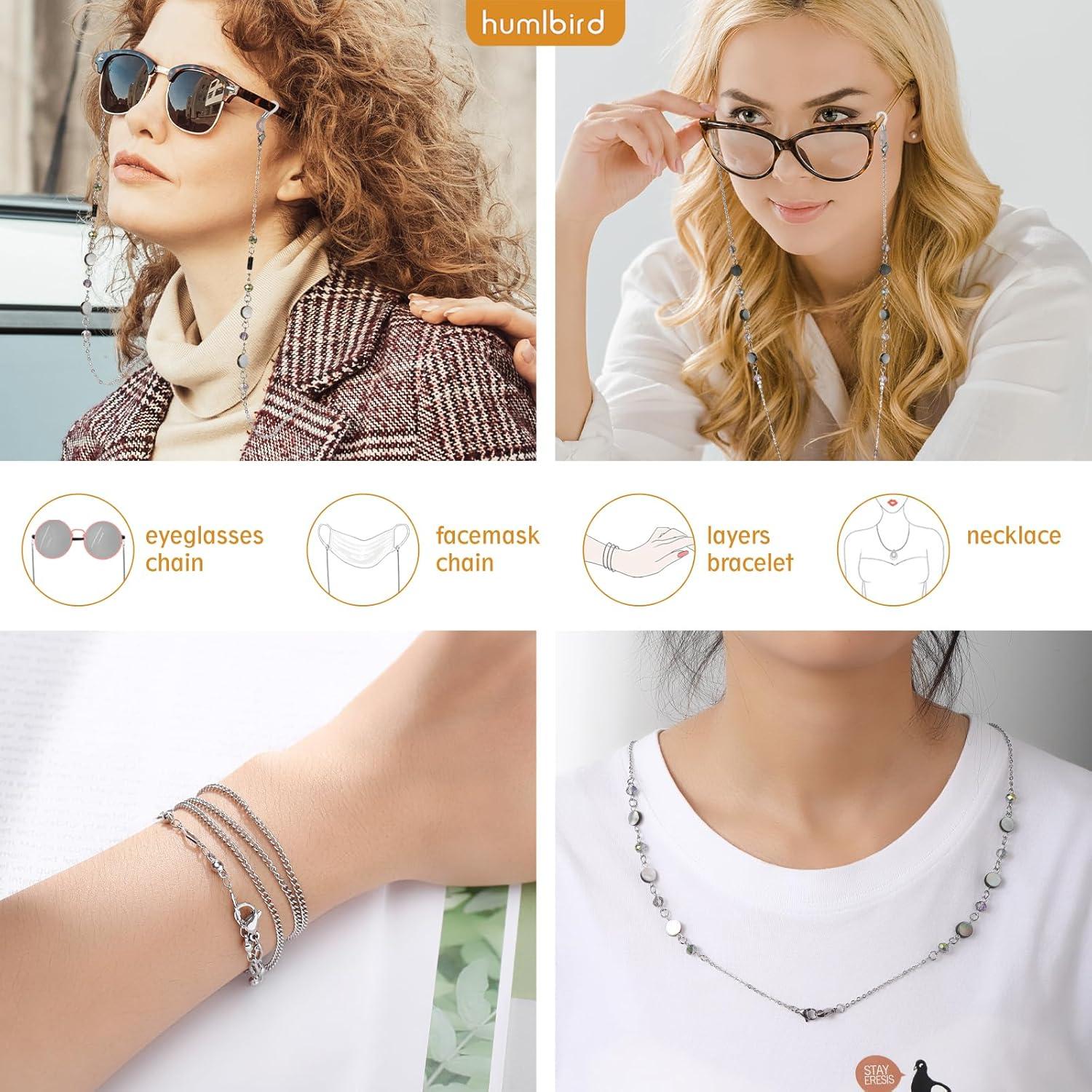 Cadena de Gafas Acero Inoxidable Humlbird 200 cm Mujeres